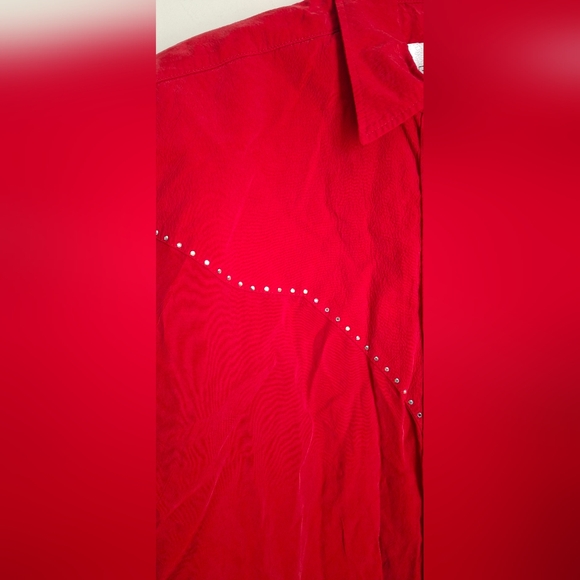 Longhorn by nivel western wear usa vintage red beaded top blouse shirt small - Picture 5 of 16